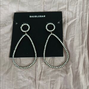 NWT GORGEOUS BaubleBar Crystal Hoop and Teardrop Earrings